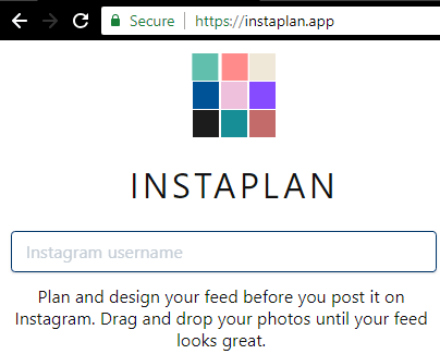 Instaplan enter instagram handle
