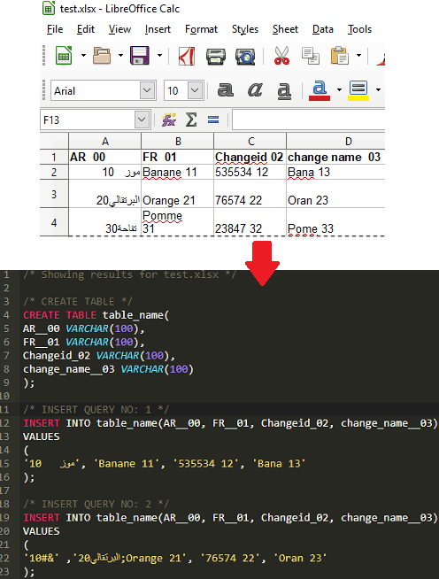 Online Excel to SQL Converter Websites, Converter XLSX to SQL