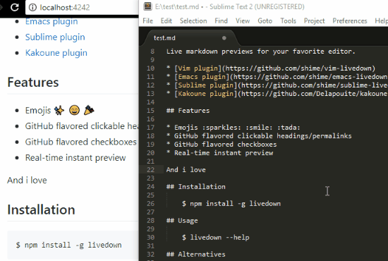See Live Preview of Markdown Document you are Editing in Sublime