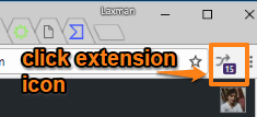 click extension icon