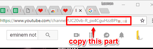 copy channel id part