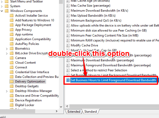 double click foreground limit option