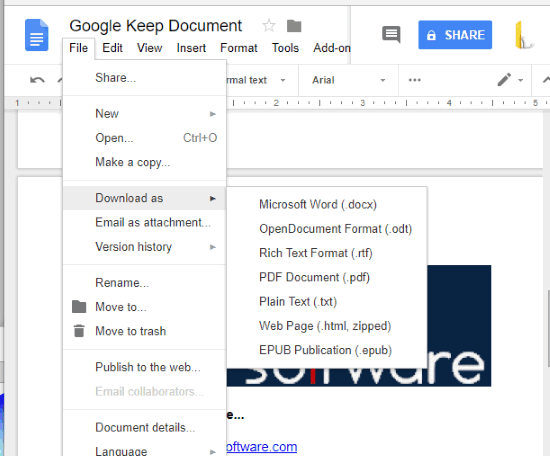 download notes as pdf, docx