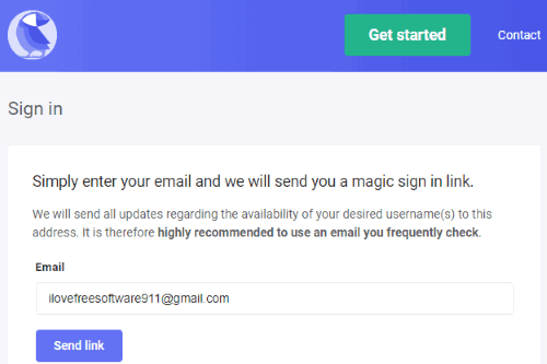 enter email address
