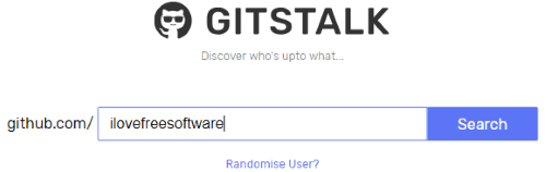 enter github username to discover latest activities