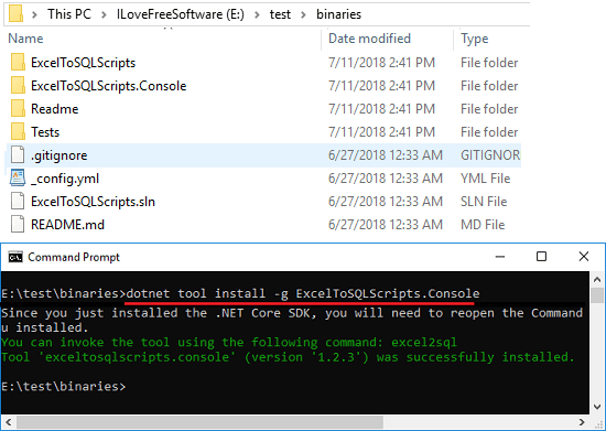 install ExcelToSqlScripts in Windows