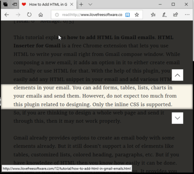 line focus enabled in microsoft edge reading view