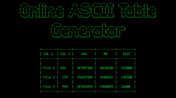 5 Free Online ASCII Table Generator Websites