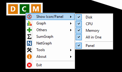 panel right click options