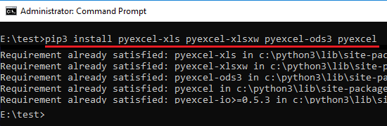 pip install the dependencies for pyexcel