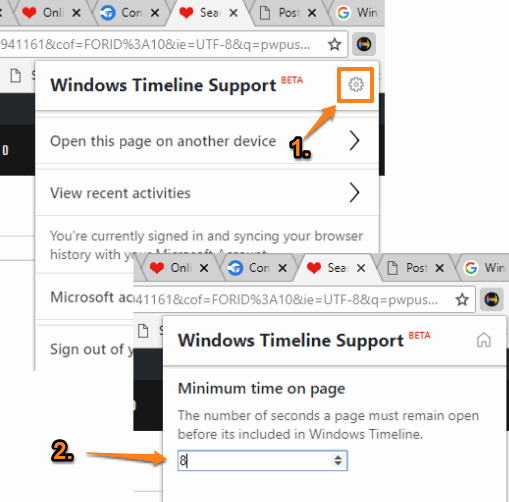 set minimum time to add a tab to timeline