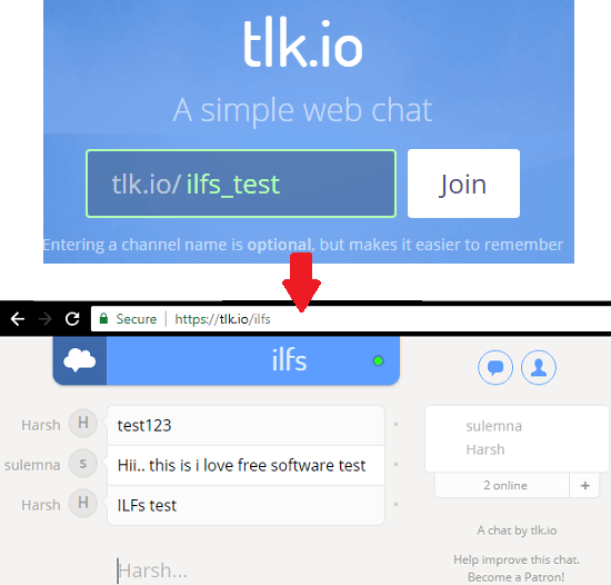 tlk.io free chat room without registration