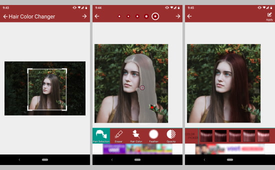 android app to change hair color 