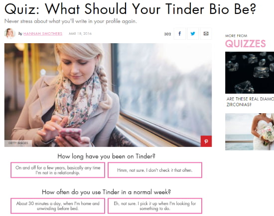 online dating profile generator quiz