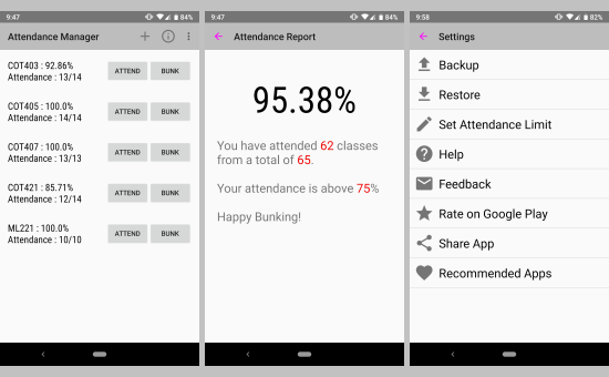 free attendance manager apps for students