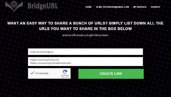 share multiple URLs as one