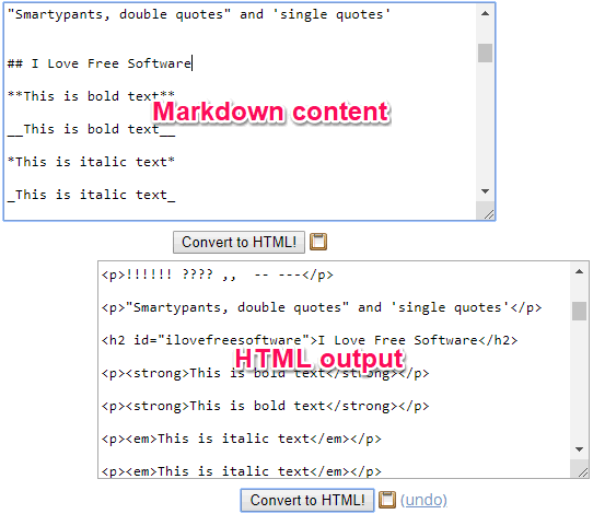 Convert Markdown to HTML
