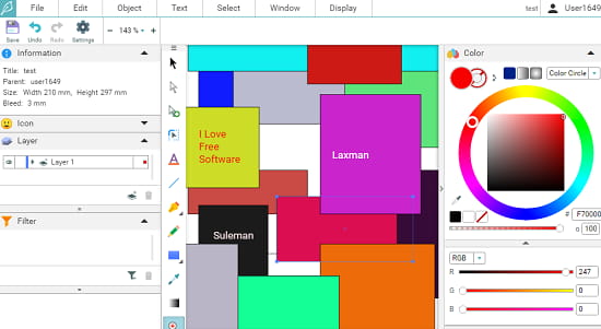 Drawser create design in editor