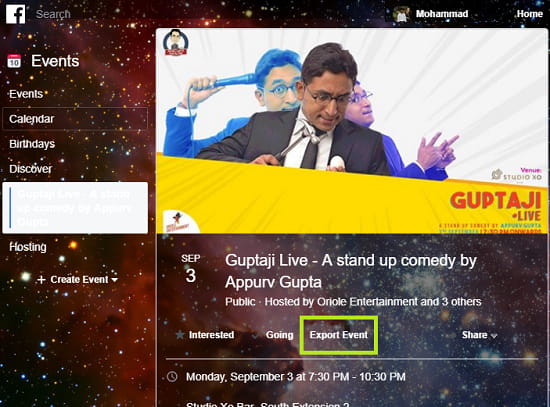 How To Export An Event From Facebook To Google Calendar
