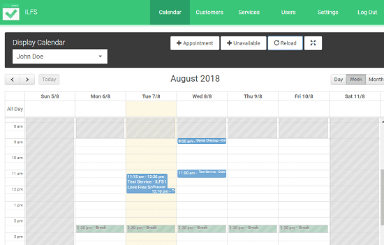 Free Open Source Appointments Scheduler for Personal Website