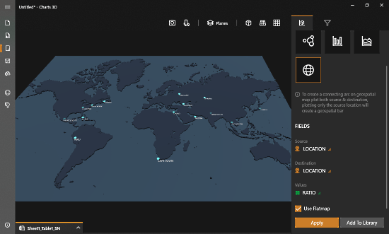 MIcrosoft Chart 3D - Geospatial Plot