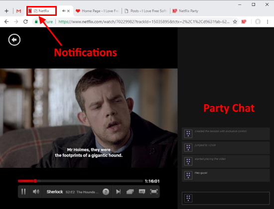 Netflix party with chat