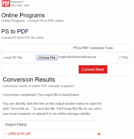 PDFConvertOnline.com PS to PDF