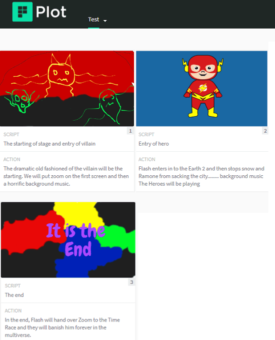Plot free online storyboard creator