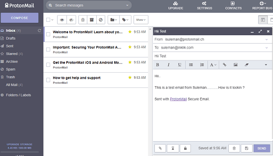 ProtonMail free secure and encrypted email service