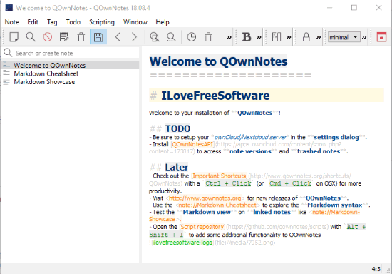 QOwnNotes- interface