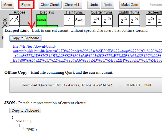 Quirk export circuit