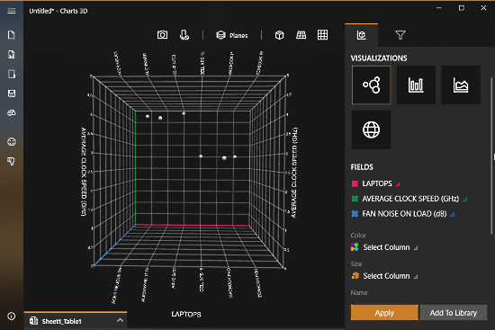 MIcrosoft Chart 3D - 3D Scatter Plot