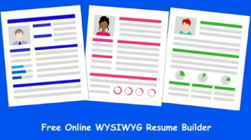 Free WYSIWYG Resume builder to design Resume Online, Download PDF