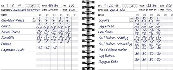 Workout Log Books to Record, Track Day to Day Exercises