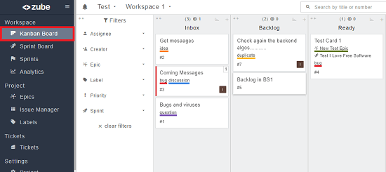 Zube kanban board