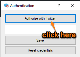authenticate with twitter