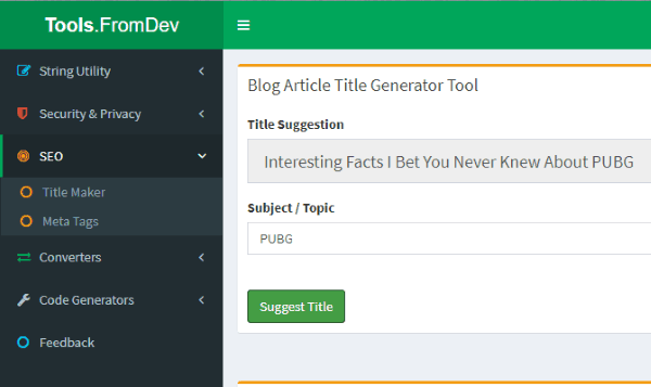 Konklusion i aften udvikle 8 Free Online Blog Title Generator