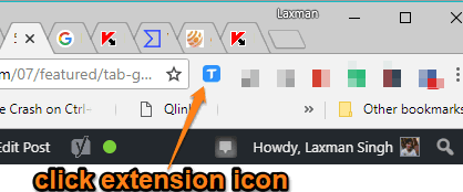 click extension icon