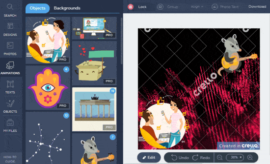 Animation Maker by Crello: Create Videos with Animated Objects, Background
