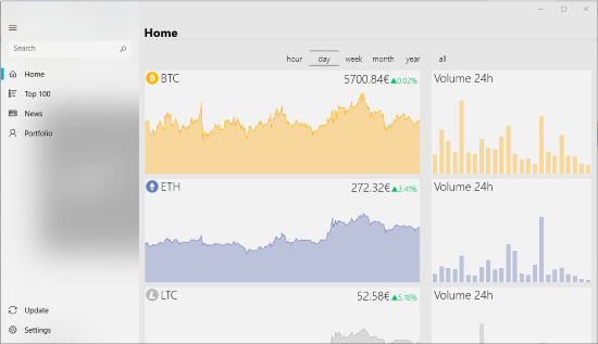 CryptoTracker- interface