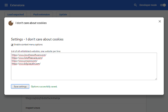 disable cookie warnings from all websites altogether