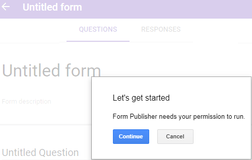 form publisher allow access to google drive