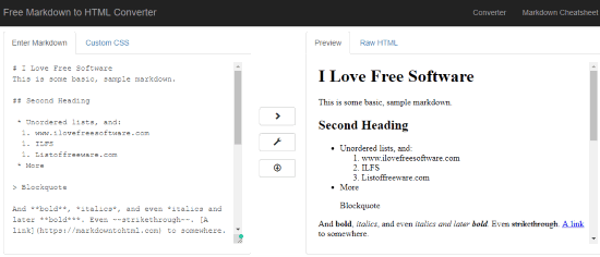 free markdown to html converter