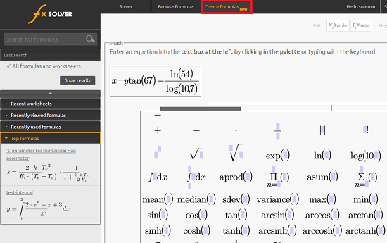 fxSolver create custom formula