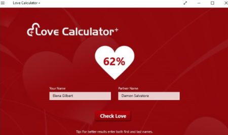 Love Test Calculator Deluxe - Microsoft এপ্‌সমূহ