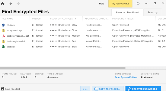 passware Encryption Analyzer in action