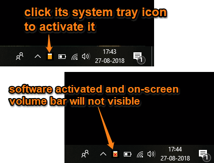 use its tray icon to enable disable it