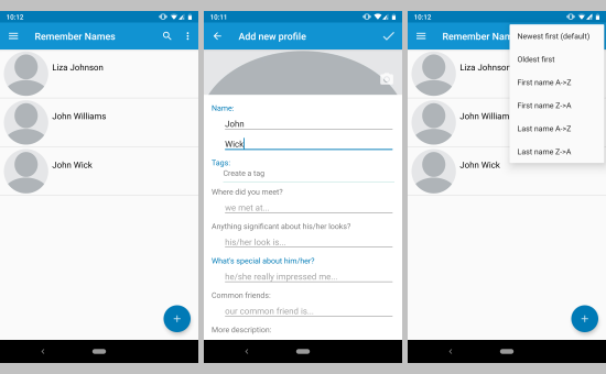 learn how to remember names with this Android app
