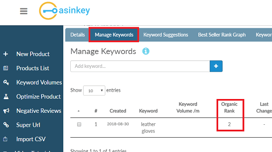 AsinKey free amazon keyword ranking tracker tool
