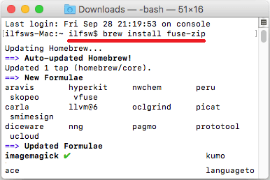 Brew install fuse-zip